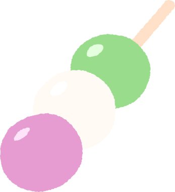 El yapımı yemek ikonu çizimi: Üç renkli hamur köftesi