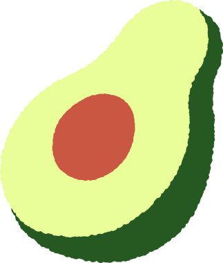 El çizimi tek resim Meyve Avokadosu