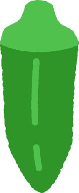 El çizimi tek resim Sebze Bamyası