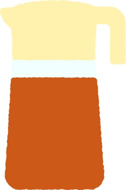 El çizimi basit bir ikon illüstrasyon Çay demliği