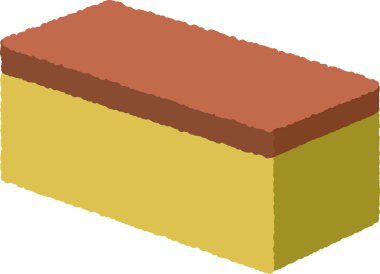 Elle çizilmiş tek bir ikon resimli yiyecek Castella