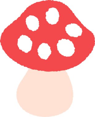 El çizimi tek resim mantar kırmızısı mantar mantarı