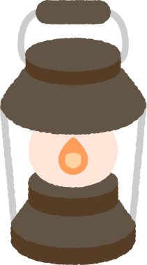 El çizimi tek simge illüstrasyonu: Fener