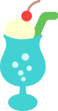 Elle çizilmiş tek bir ikon illüstrasyon İçecek Kremalı Soda