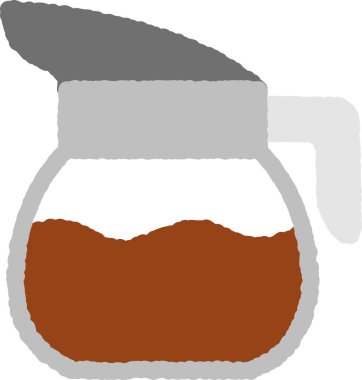 El çizimi tek simge çizimi: kahve demliği