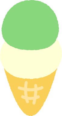 Elle çizilmiş tek bir ikon resimli yiyecek buzlu konisi