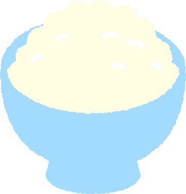 Elle çizilmiş tek bir ikon resimli yiyecek pilavı