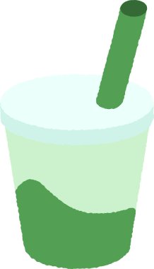 Elle çizilmiş tek bir ikon illüstrasyonu. Hafif içecek.