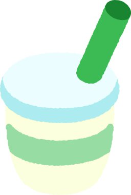 Elle çizilmiş tek bir ikon illüstrasyonu. Hafif içecek.