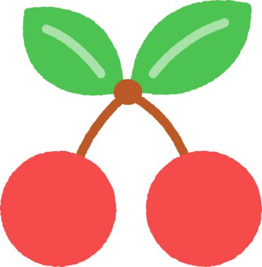 El çizimi tek simge illüstrasyon Meyve Kirazı