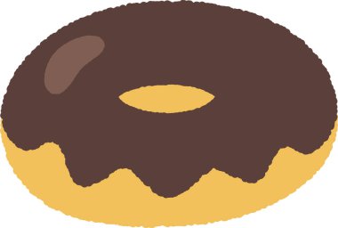 Elle çizilmiş tek bir ikon resimli Gıda Çöreği