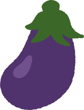 El çizimi tek resim Sebze Patlıcan