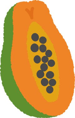 El çizimi tek simge illüstrasyon Fruit Papaya