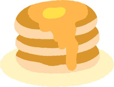 Elle çizilmiş tek simge resimli krep pişirme