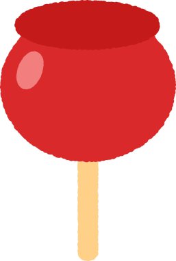 Elle çizilmiş tek bir ikon çizimi Yiyecek Elma Şekeri