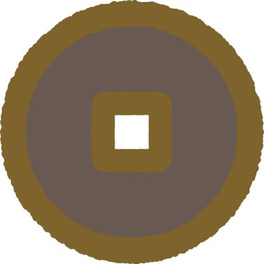 Basit el çizimi simge illüstrasyonu: Tek-mon para