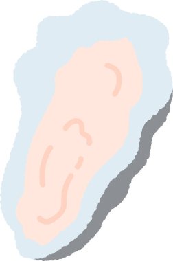 El çizimi tek bir ikon çizimi kabuklu deniz hayvanı istiridyesi