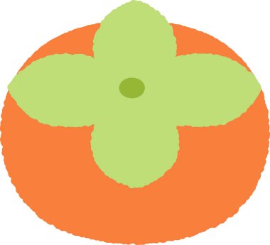 El çizimi tek simge illüstrasyon Meyve Persimmon