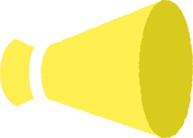 El çizimi tek simge illüstrasyonu: hoparlör