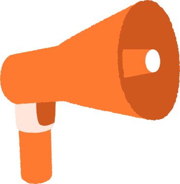 El çizimi tek simge illüstrasyonu: hoparlör