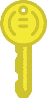 Basit elle çizilmiş simge illüstrasyonu: anahtar