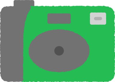 Tek kullanımlık bir kameranın basit el çizimi simgesi