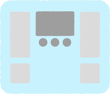 El çizimi tek simge illüstrasyonu: Ağırlık ölçeği