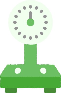 El çizimi tek simge illüstrasyonu: Ağırlık ölçeği