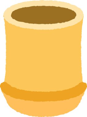 El çizimi basit bir ikon çizimi: Bambu kabı