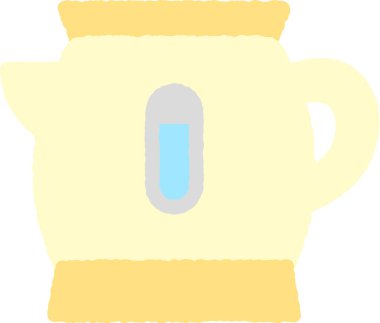 Elektrikli su ısıtıcısının el çizimi simgesi