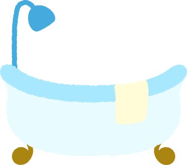 El çizimi tek resim banyo küveti