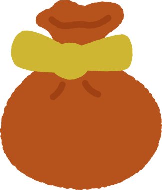 Tek bir eşyanın el çizimi simgesi: Mochi kesesi