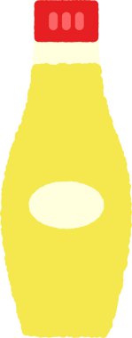 Elle çizilmiş tek simge resimli mayonez kabı