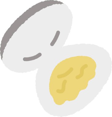 Hand-drawn single icon illustration: Clams