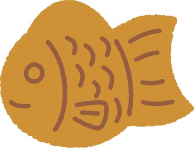 Hand-drawn single icon illustration: Taiyaki