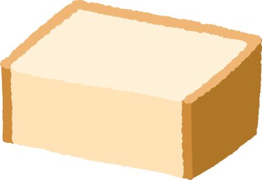 Hand-drawn icon illustration of deep-fried tofu