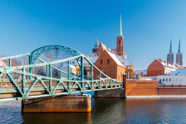 Breslau. Tumski-Brücke. — Stockfoto