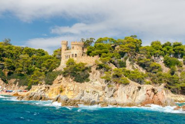 Bir Lloret de Mar. Costa Brava sahil şeridi.