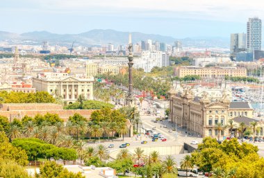 Barselona. anıt christopher columbus.