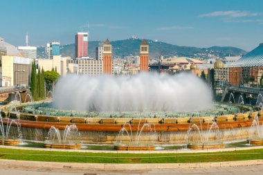 Barcelona'da sihirli Çeşmesi.