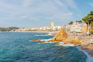 Bir Lloret de Mar. Costa Brava sahil şeridi.