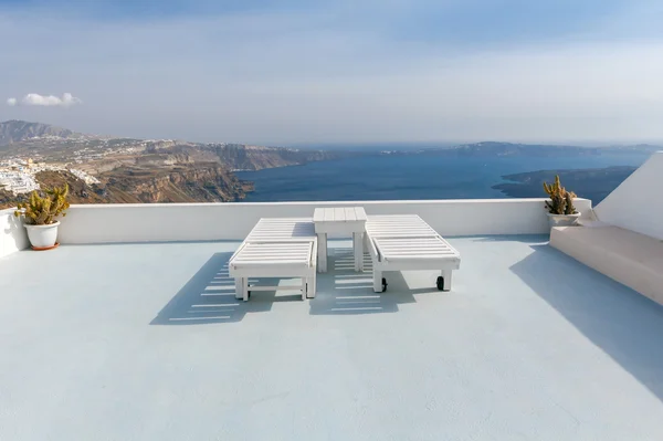 Fira. Santorini Adası Akdeniz'de başkenti.