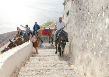 Eşek şehirde Fira binme.