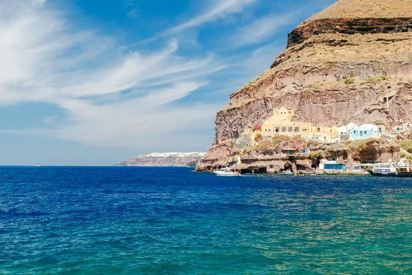 Fira. View of the old harbor. — Stock Photo, Image