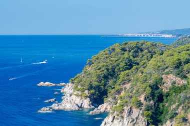 Bir Lloret de Mar. Costa Brava sahil şeridi.