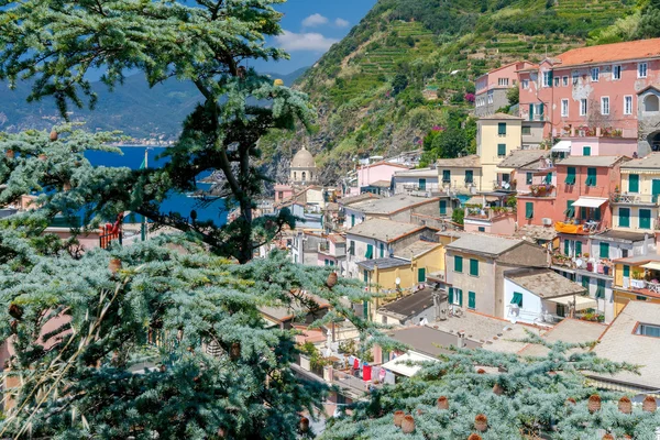 Vernazza. Il vecchio villaggio con case colorate . — Foto Stock