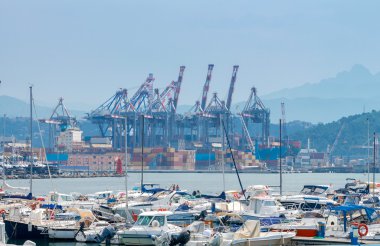 La Spezia. Cargo port. clipart