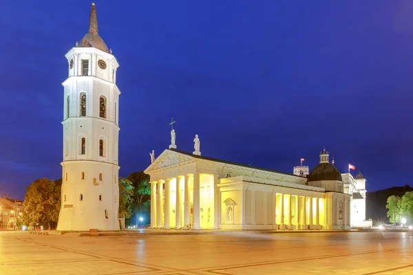Vilnius. Catedral de San Estanislao en la plaza central . — Foto de Stock