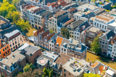 Utrecht. Şehrin havadan görünümü.