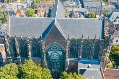 Utrecht. Şehrin havadan görünümü.